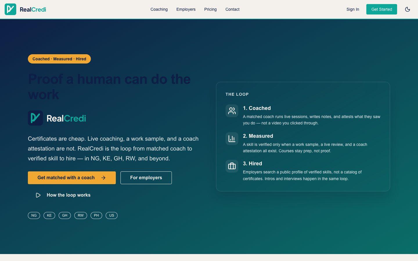 RealCredi live site